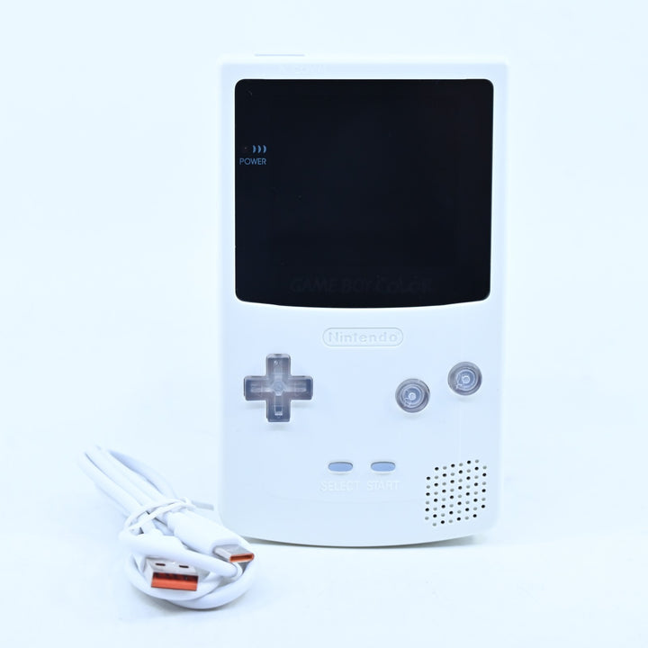 White IPS + USB-C + Light up buttons Nintendo Gameboy Color Console/ GBC Console