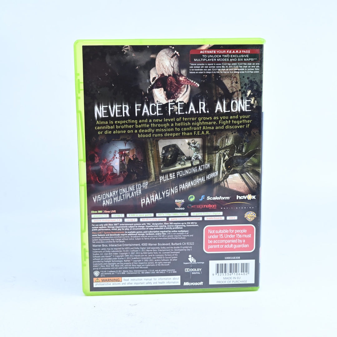 F3AR - Xbox 360 Game + Manual - PAL - MINT DISC! Fear 3 - F.3.A.R. - F.E.A.R
