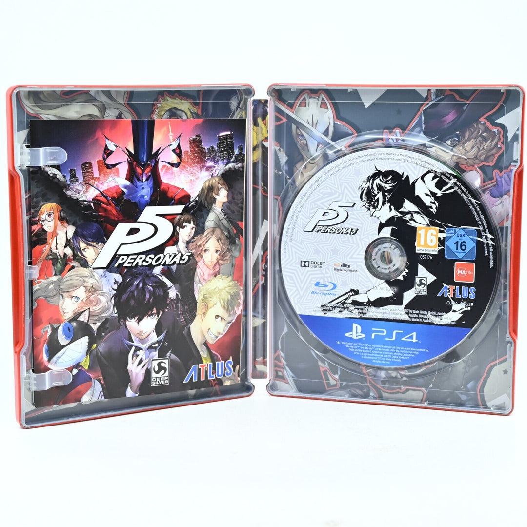 Persona 5 Steelbook - Sony Playstation 4 / PS4 Game + Manual - FREE POST!