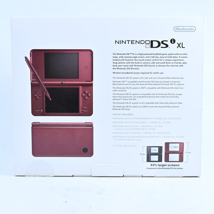 AS NEW! Burgundy Nintendo DSi XL Boxed Console - AUS PAL - FREE POST!