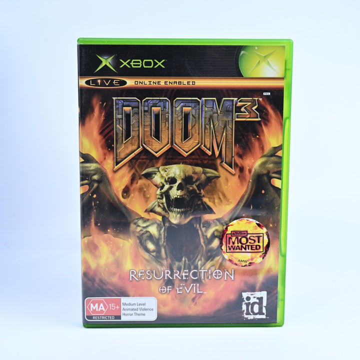 Doom 3: Resurrection of Evil - Original Xbox Game + Manual - PAL - MINT DISC!