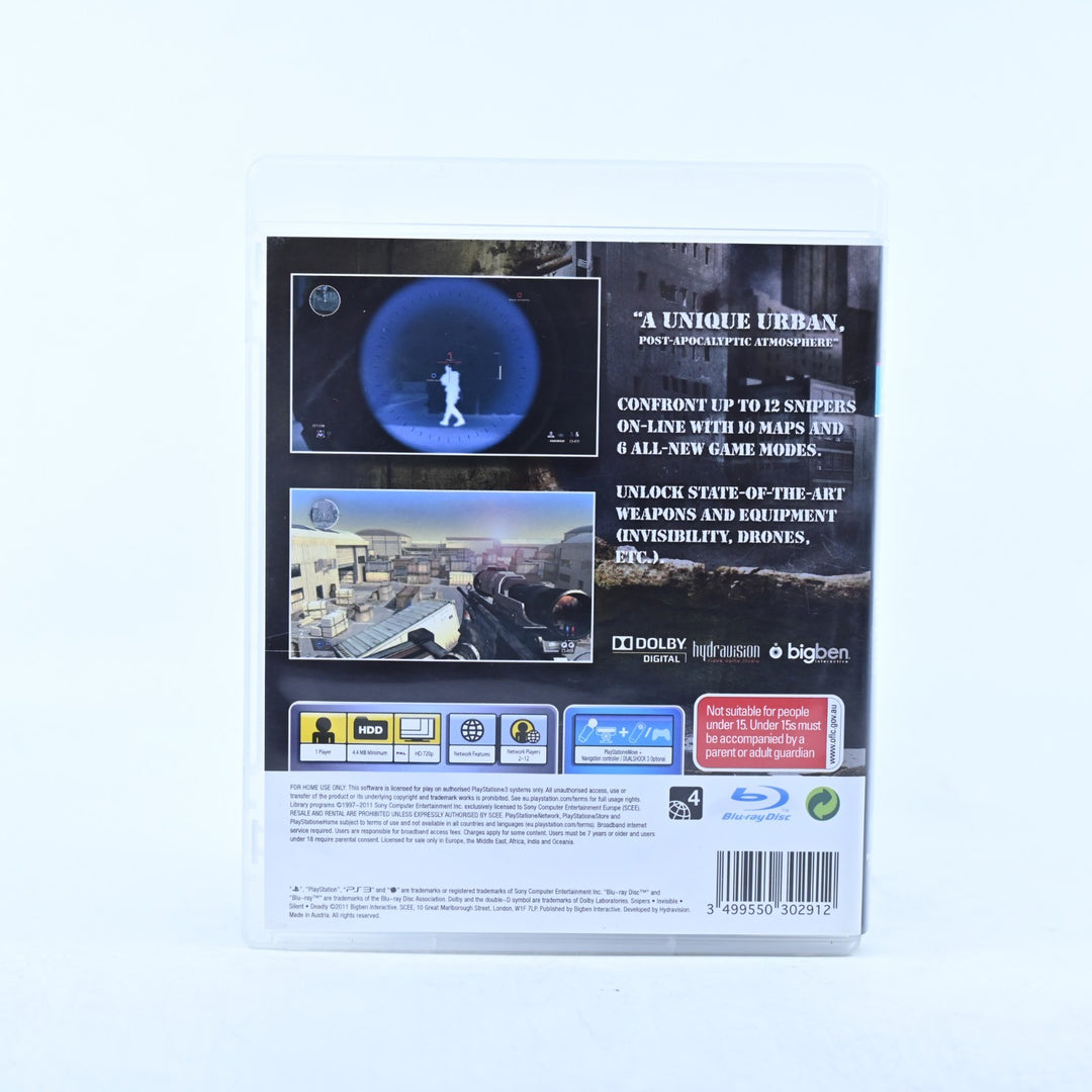 Snipers: Invisible Silent Deadly - Sony Playstation 3 / PS3 Game + Manual