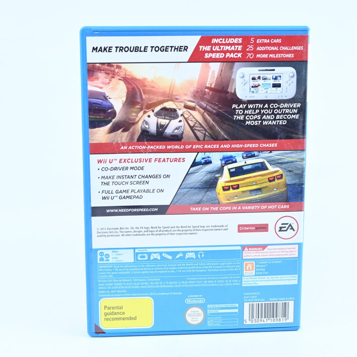 Need for Speed Most Wanted U - Nintendo Wii U Game - PAL - FREE POST!