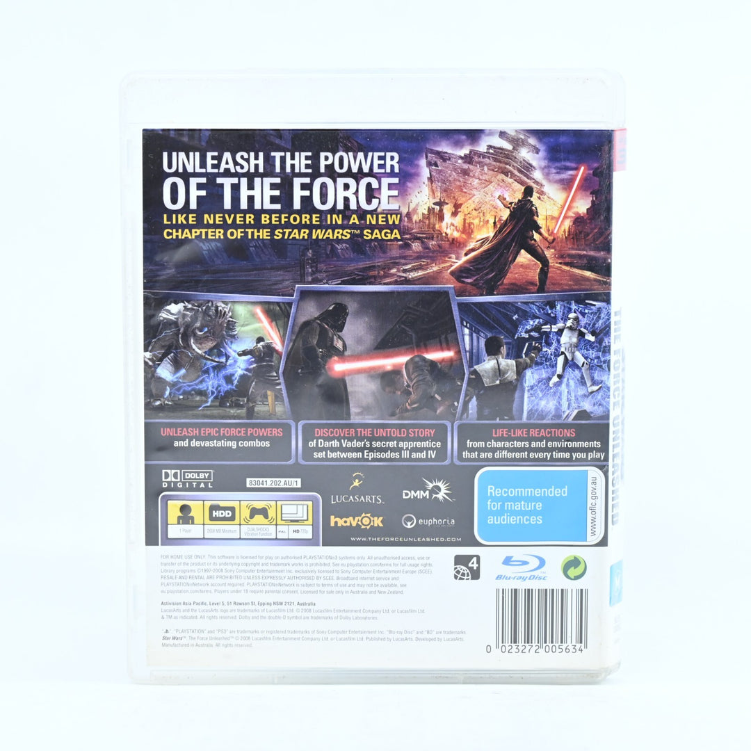Star Wars: The Force Unleashed - Sony Playstation 3 / PS3 Game + Manual