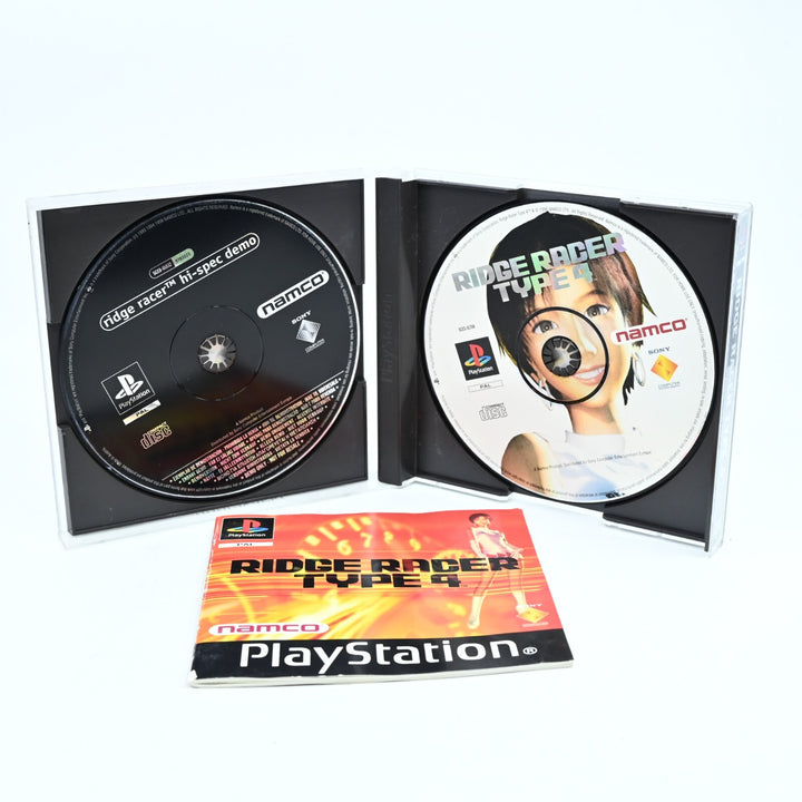 Ridge Racer Type 4 + Manual & Demo - Sony PS1 Game - NEAR MINT DISC!