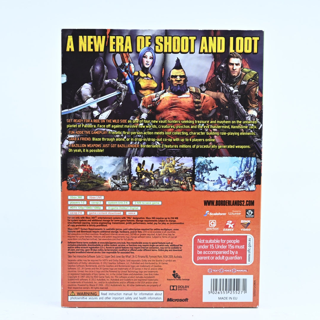 Borderlands 2 with Slipcover - Xbox 360 Game + Manual - PAL - MINT DISC!