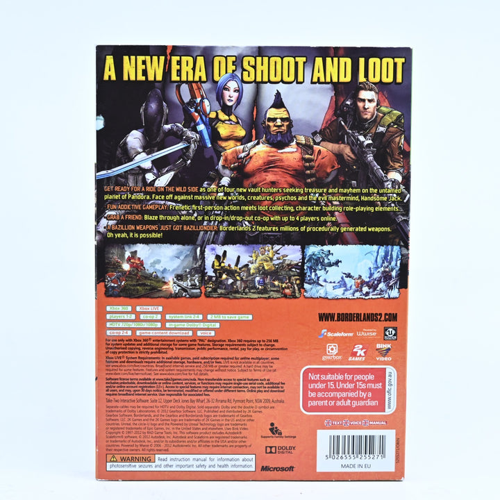 Borderlands 2 with Slipcover - Xbox 360 Game + Manual - PAL - MINT DISC!