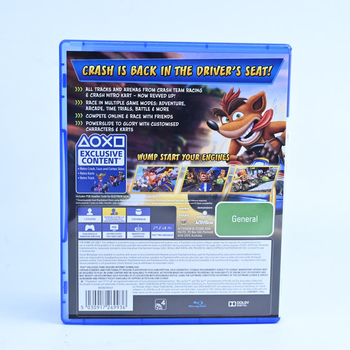 CTR Crash Team Racing Nitro Fueled - Sony Playstation 4 / PS4 Game - FREE POST!