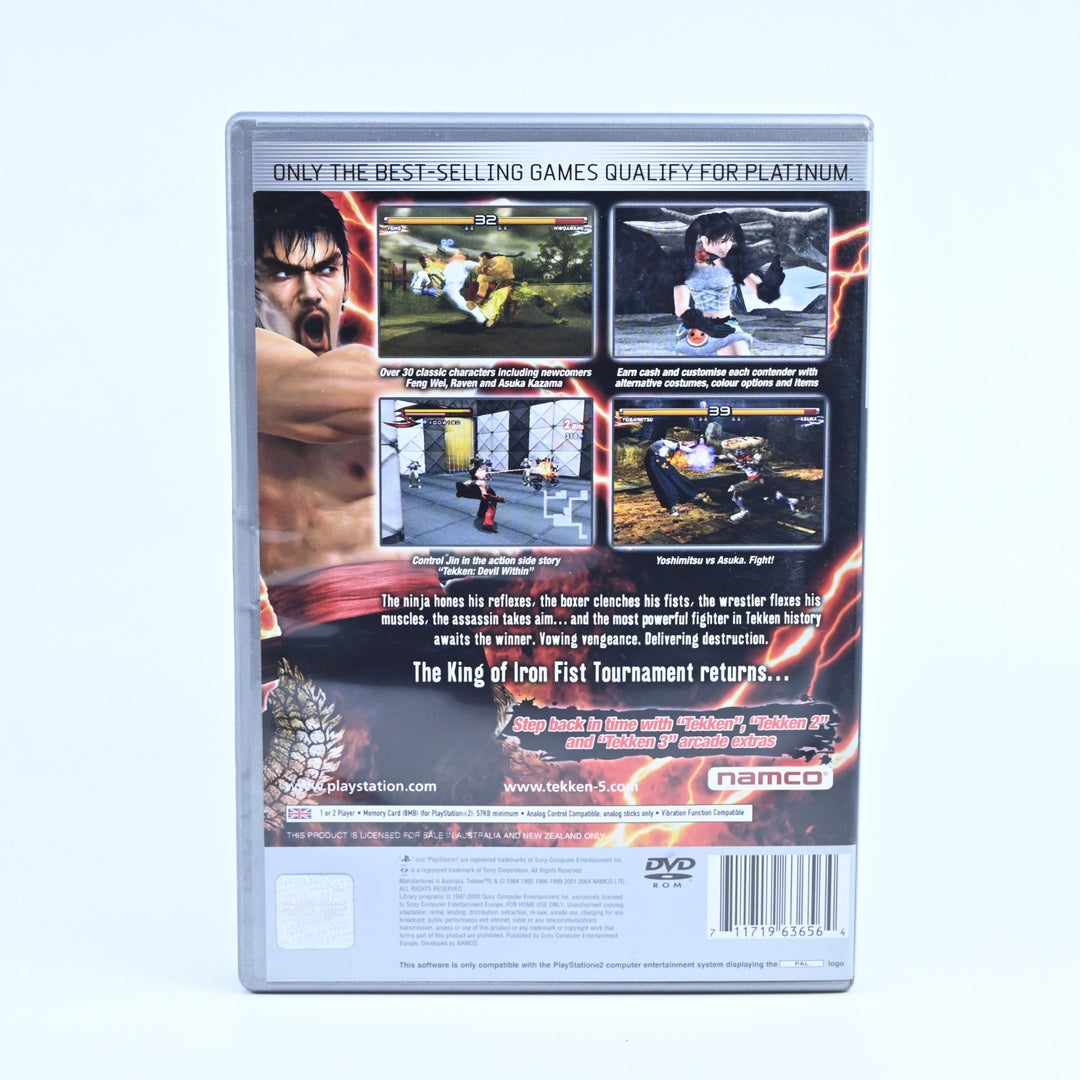 Tekken 5 - Sony Playstation 2 / PS2 Game + Manual - PAL - MINT DISC!