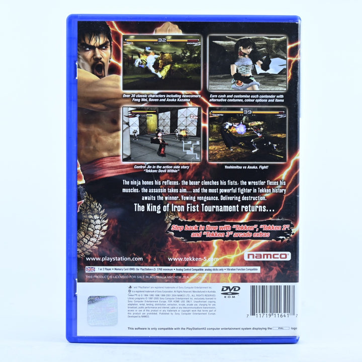 Tekken 5 - Sony Playstation 2 / PS2 Game + Manual - PAL - MINT DISC!