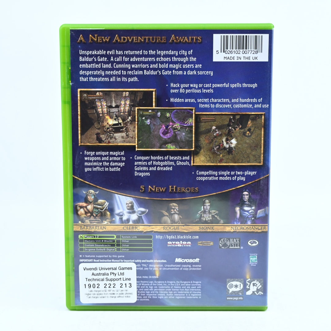 Baldur's Gate: Dark Alliance II - Original Xbox Game + Manual - PAL - FREE POST!