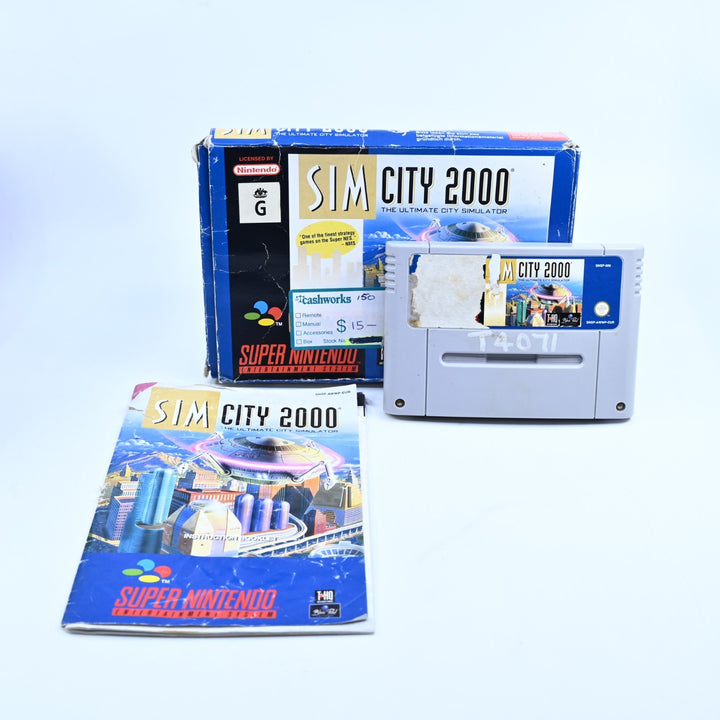 Sim City 2000 - Super Nintendo / SNES Boxed Game - PAL - Ex-Rental - FREE POST!