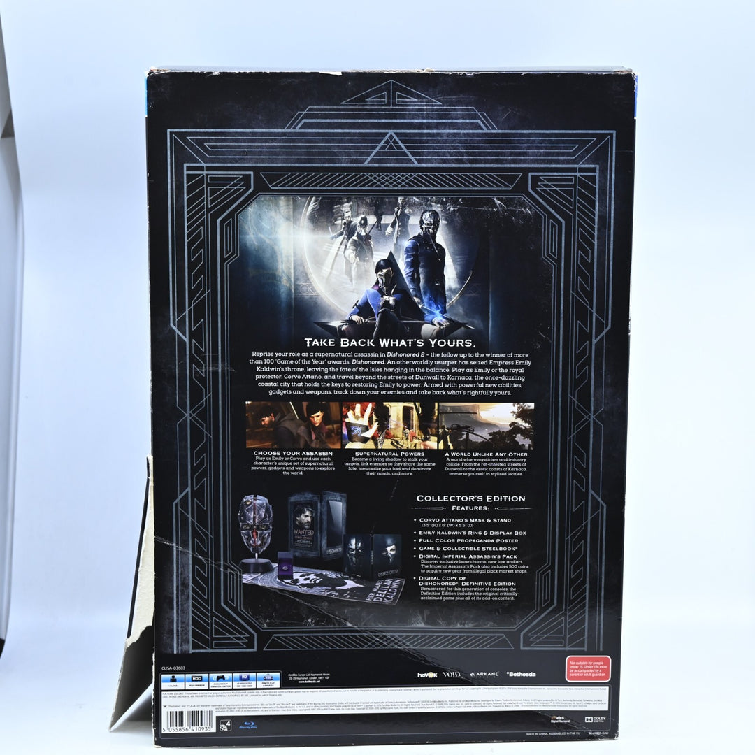 Dishonoured 2 Collectors Edition - Sony Playstation 4 / PS4 Game - FREE POST!