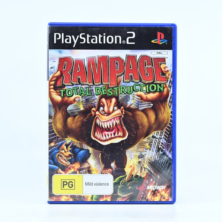 Rampage Total Destruction - Sony Playstation 2 / PS2 Game + Manual - PAL