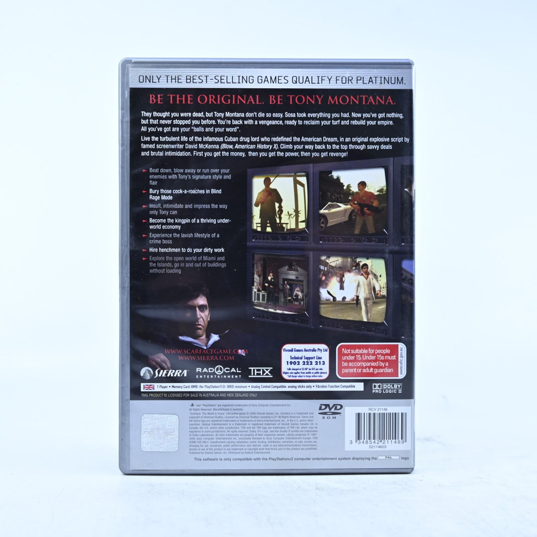 Scarface - Sony Playstation 2 / PS2 Game + Manual - PAL - MINT DISC!