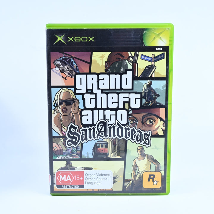 Grand Theft Auto: San Andreas - Original Xbox Game + Manual - No Map - PAL