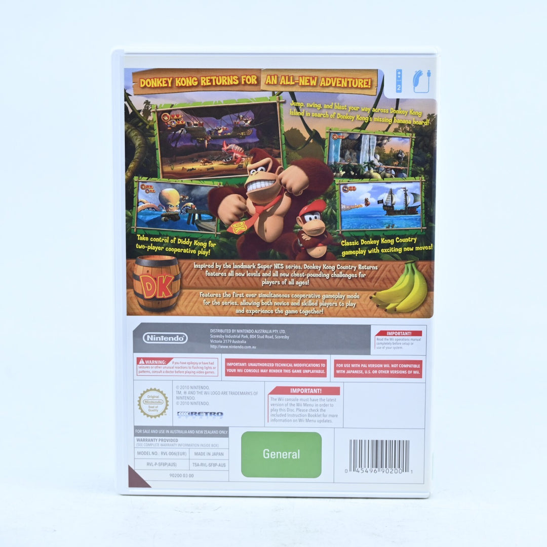 Donkey Kong Country Returns - Nintendo Wii Game + Manual - PAL - MINT DISC!
