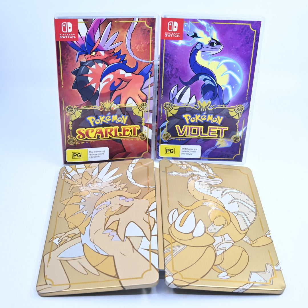 Pokemon Scarlet + Violet Dual Pack Steelbook Edition - Nintendo Switch Game