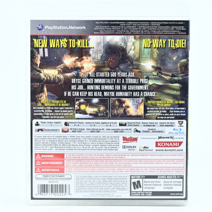 Never Dead - Sony Playstation 3 / PS3 Game + Manual - FREE POST!