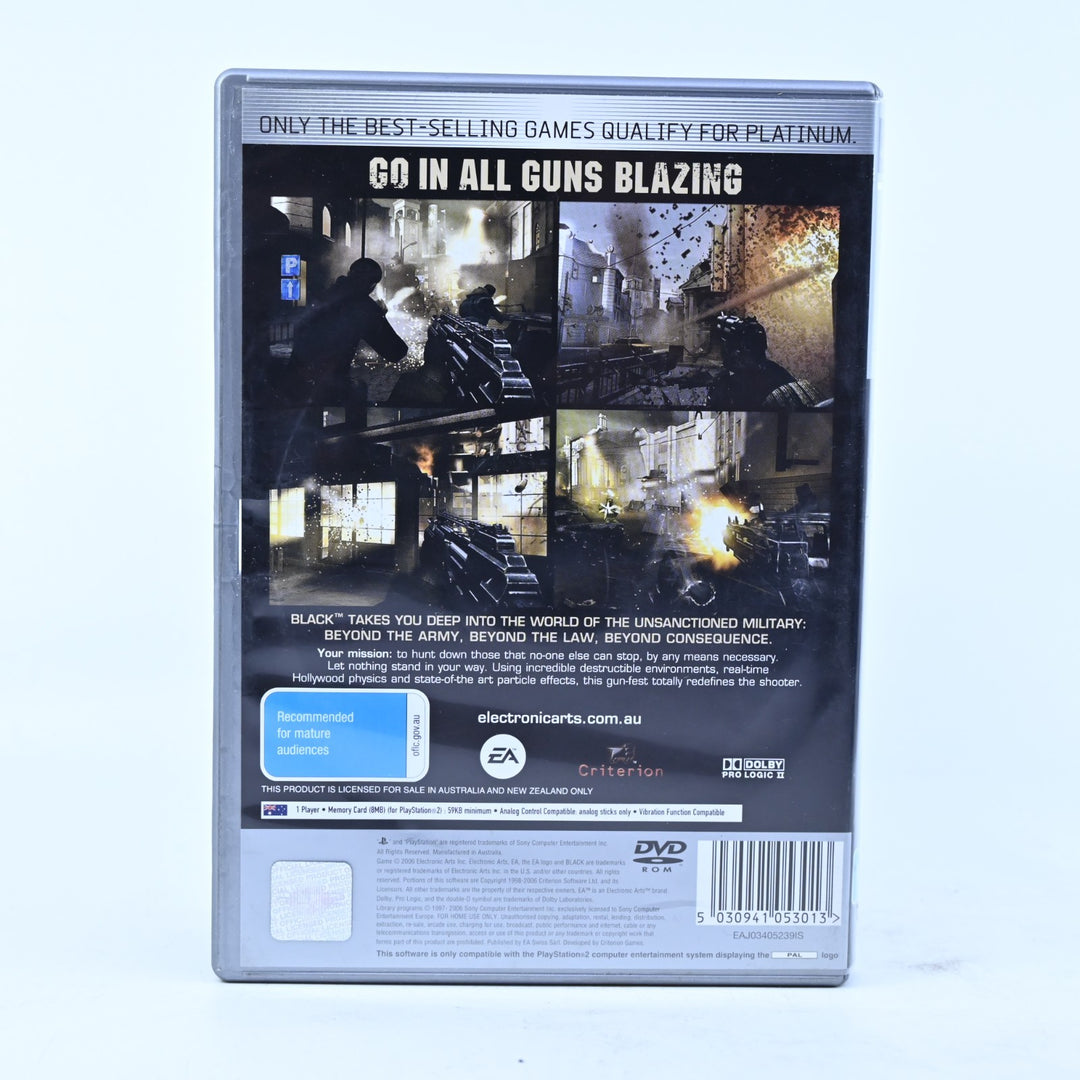 Black - Sony Playstation 2 / PS2 Game + Manual - PAL