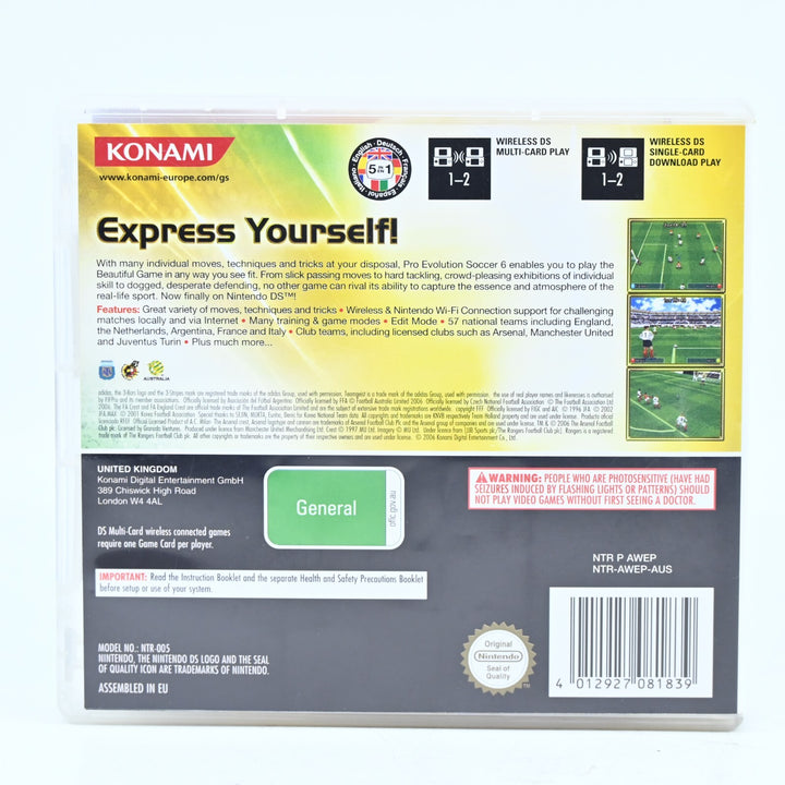 PES Pro Evolution Soccer 6 - Nintendo DS Game - PAL + Manual - FREE POST!