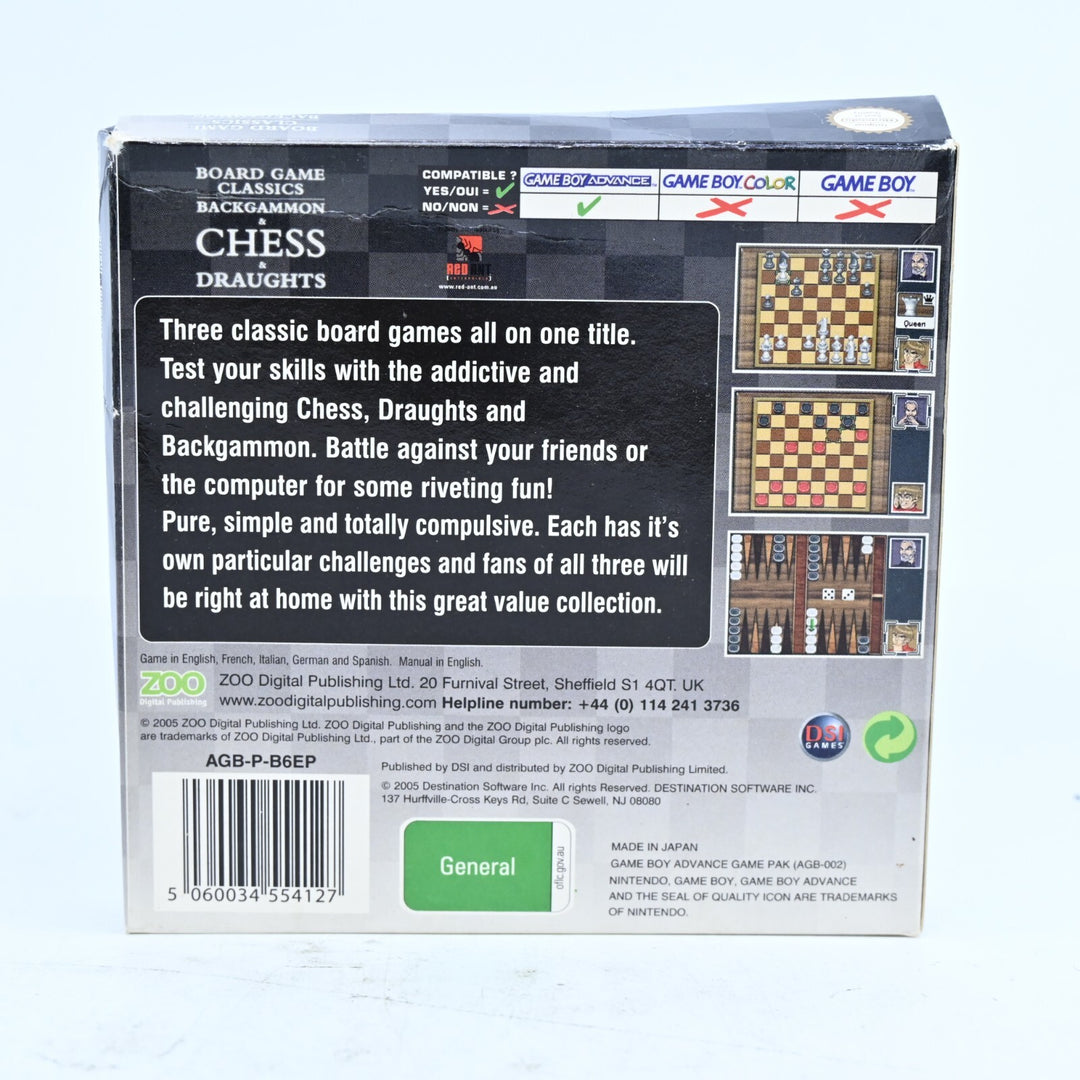 Board Game Classics: Backgammon & Chess & Draughts - GBA Boxed Game - PAL