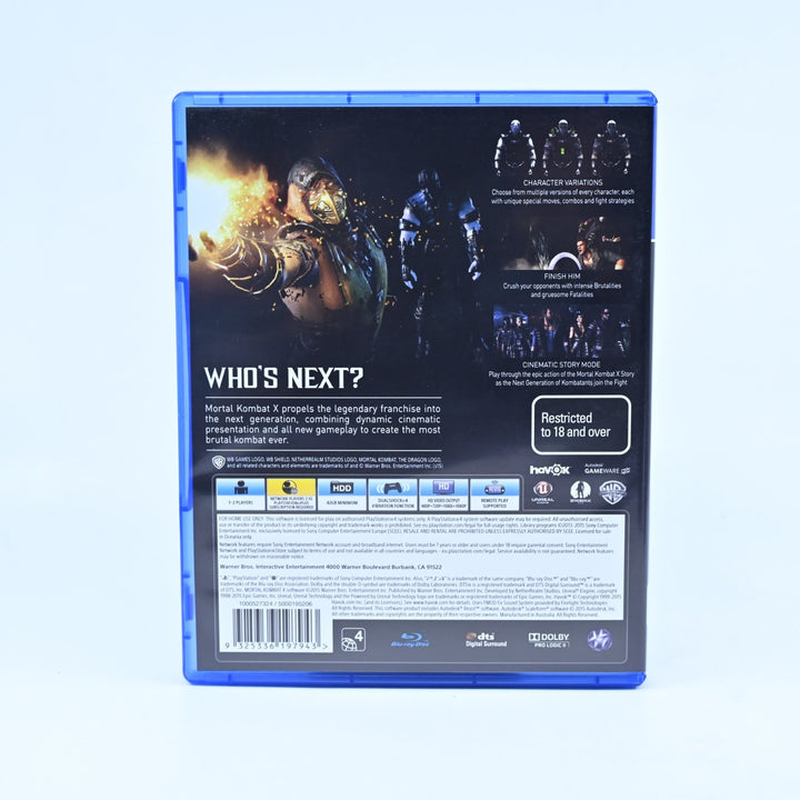 Mortal Kombat X- Sony Playstation 4 / PS4 Game - MINT DISC!