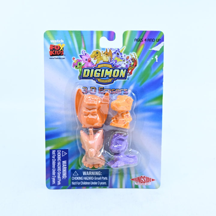 SEALED! Digimon 3-D Erasers - Ringside - Fox Kids - Anime Toy Collectable