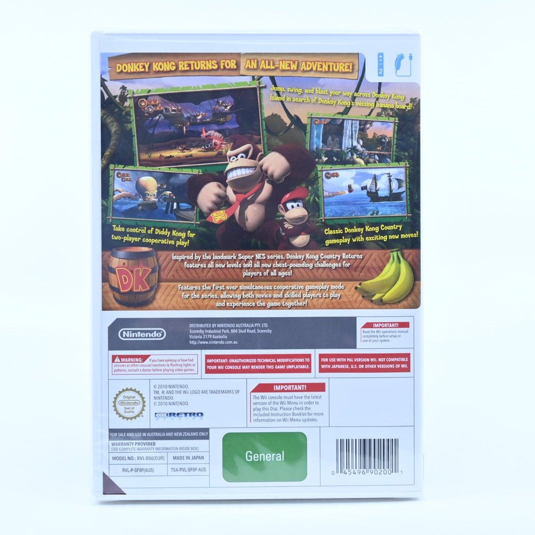 Donkey Kong Country Returns - Nintendo Wii Game + Manual - PAL - SEALED!