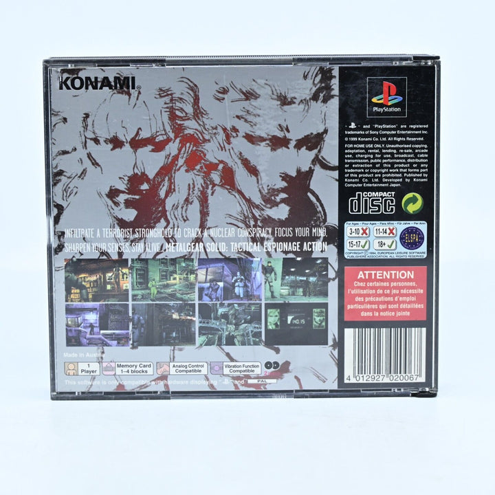 Metal Gear Solid - Sony Playstation 1 / PS1 Game - Complete - PAL - MINT DISCS!