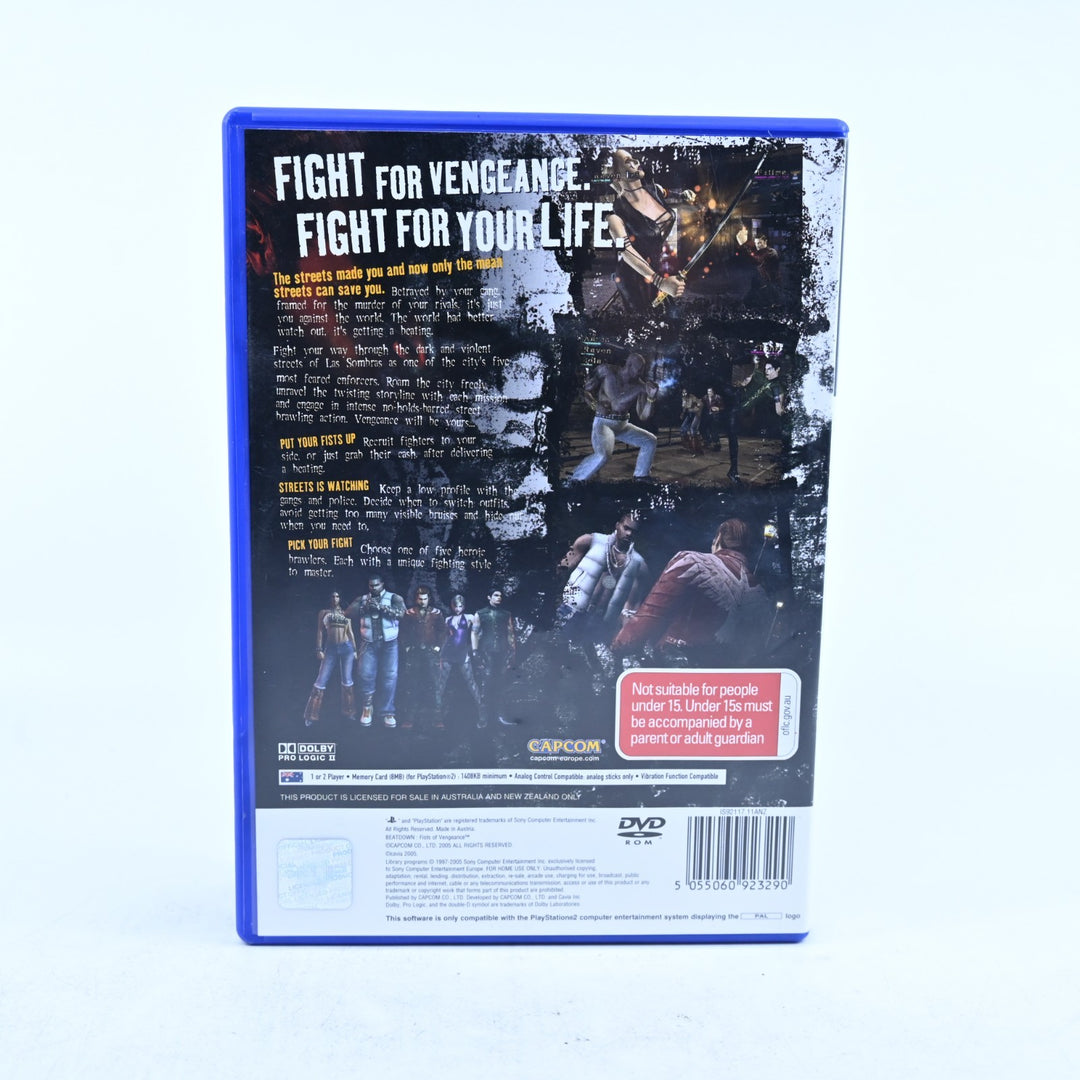 Beat Down: Fists of Vengeance - Sony Playstation 2 / PS2 Game + Manual - PAL