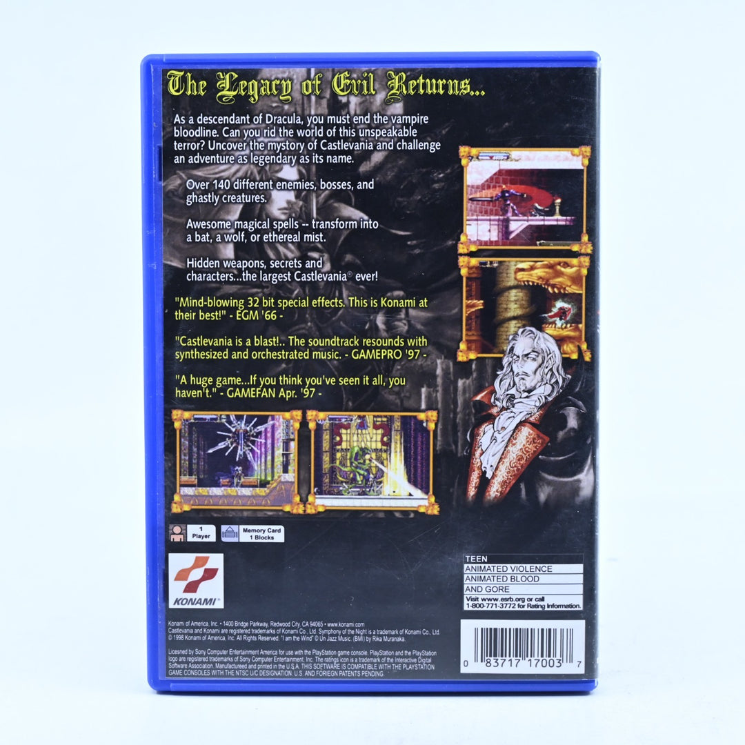 Castlevania: Symphony of the Night - PS1 Game + Manual - NTSC U/C - FREE POST!