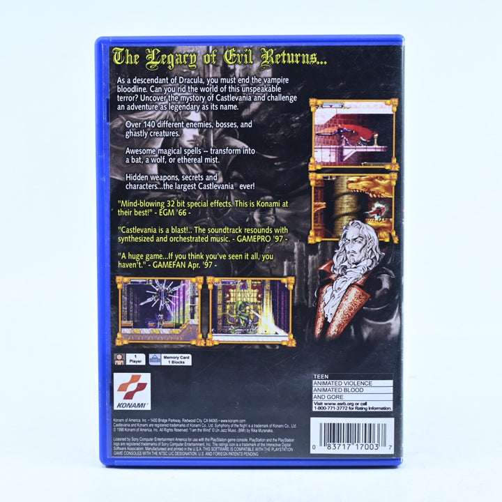 Castlevania: Symphony of the Night - PS1 Game + Manual - NTSC U/C - FREE POST!