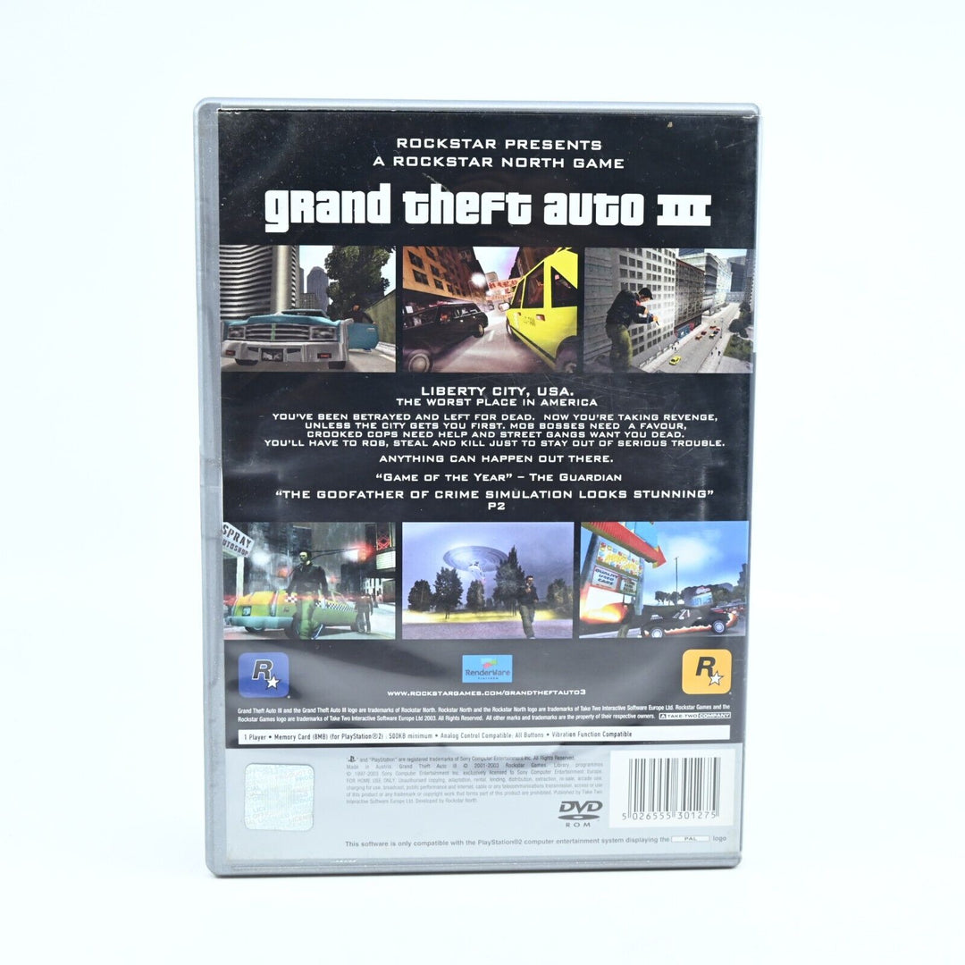 Grand Theft Auto III - Sony Playstation 2 / PS2 Game - No Map or Manual - PAL