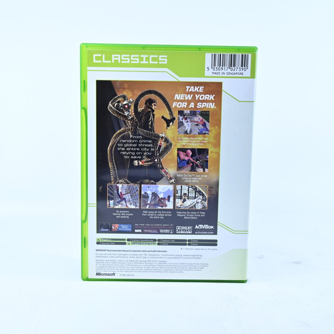 Spider-Man 2 - Original Xbox Game + Manual - PAL - MINT DISC!