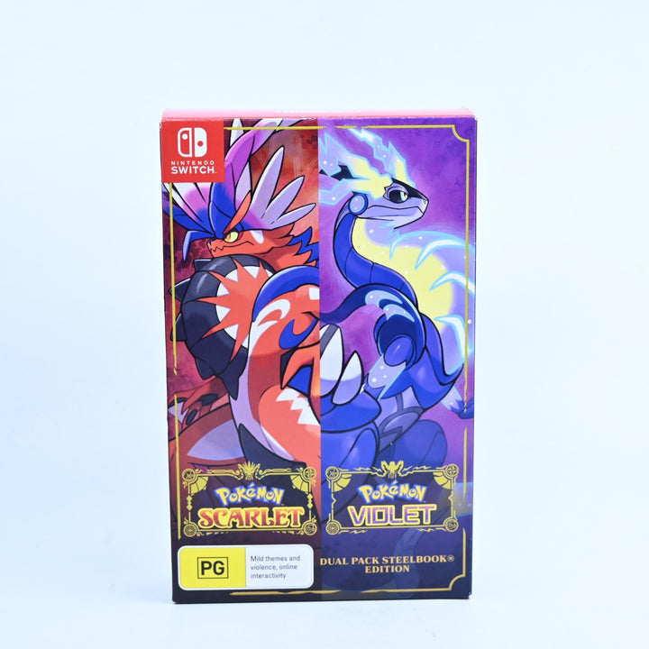 Pokemon Scarlet + Violet Dual Pack Steelbook Edition - Nintendo Switch Game