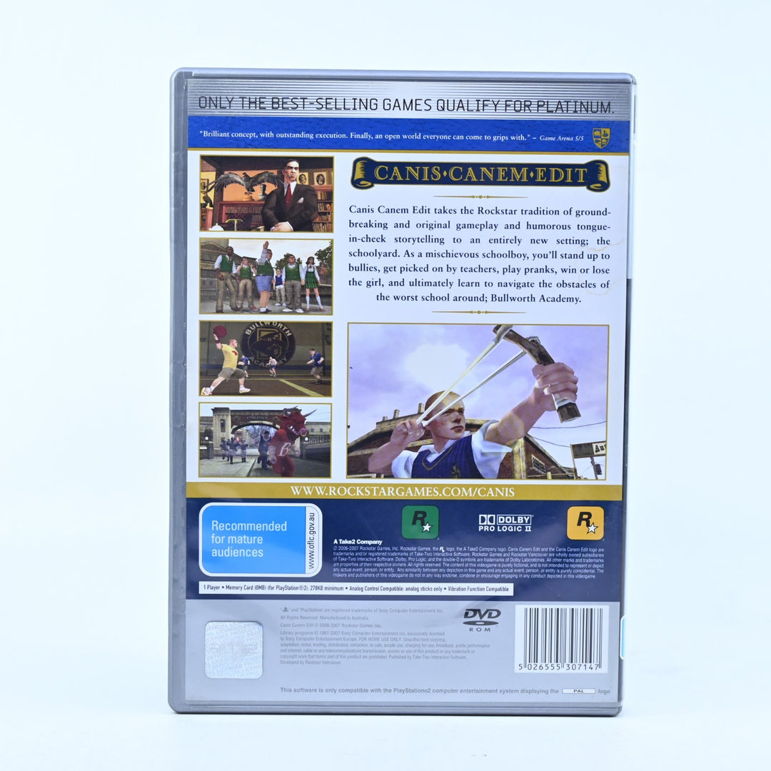 Canis Canem Edit - Bully - Sony Playstation 2 / PS2 Game - No Manual - PAL