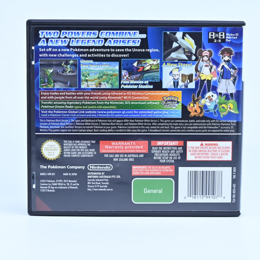 Pokemon Black 2 - Nintendo DS Game - PAL + Manual - FREE POST!