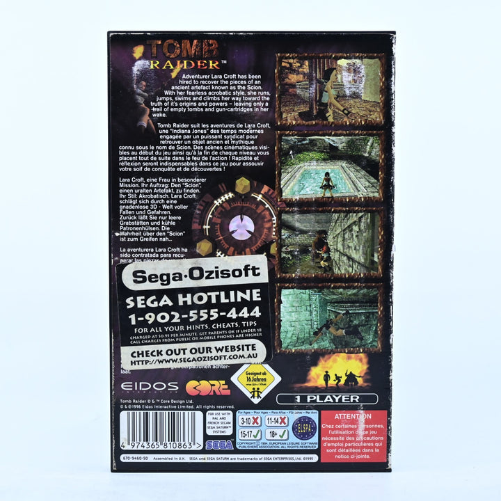 Tomb Raider - Sega Saturn Game - No Manual - PAL - MINT DISC!