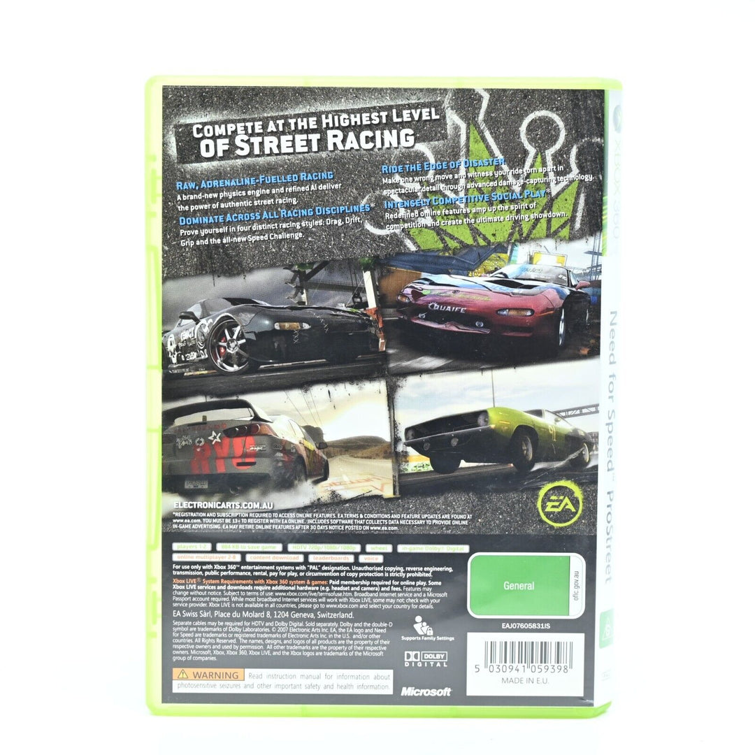 Need For Speed Pro Street - Xbox 360 Game + Manual - PAL - MINT DISC!