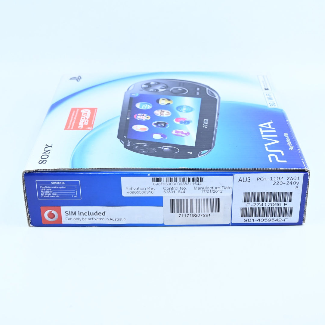 Crystal Black Sony PS Vita Boxed Console - PCH-1102 - PCH-1100 - FREE POST!