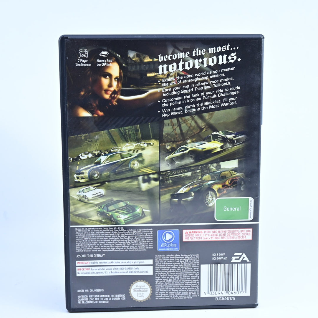 Need For Speed Most Wanted - Nintendo Gamecube Game + Manual - PAL