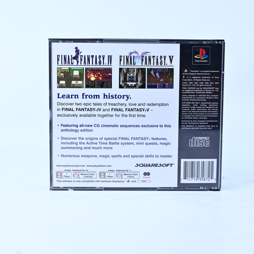 Final Fantasy Anthology - Sony Playstation 1/ PS1 Game + Manual - PAL MINT DISCS
