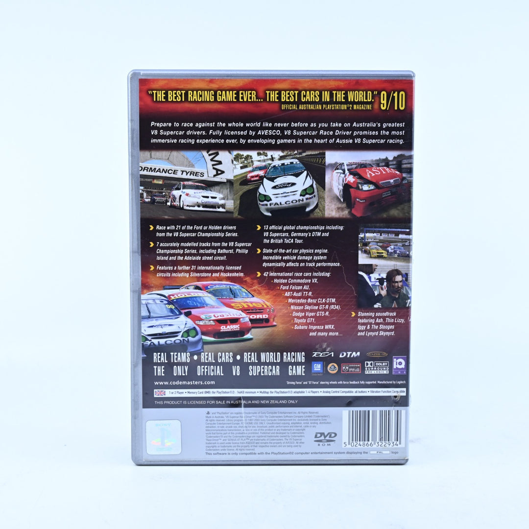 V8 Supercars Australia Race Driver - PS2 Game + Manual - PAL - MINT DISC!