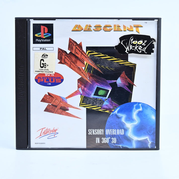 Descent - Sony Playstation 1 / PS1 Game + 2 Manuals - PAL - MINT DISC!