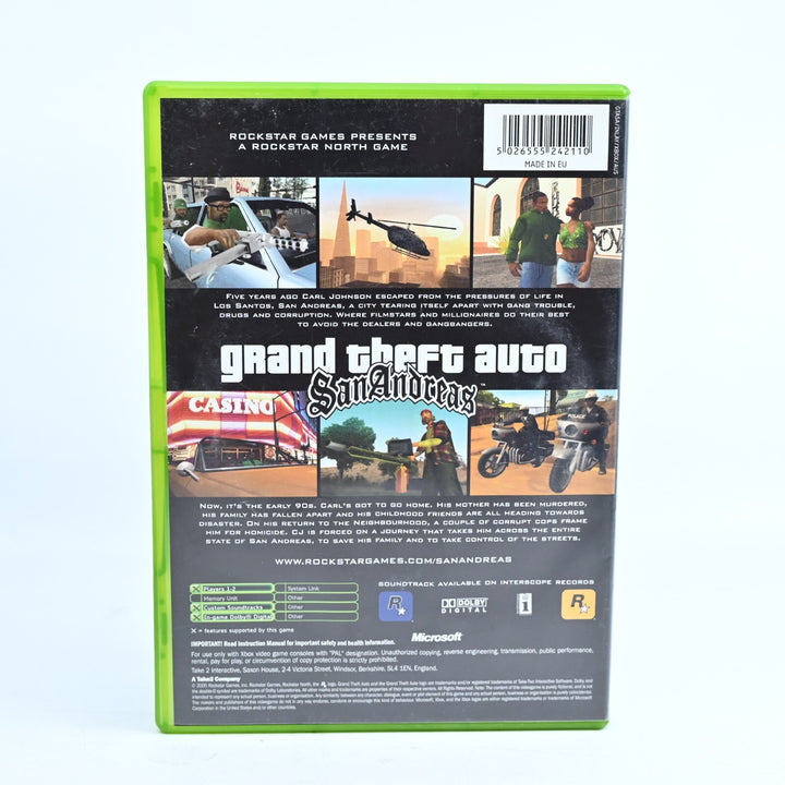 Grand Theft Auto: San Andreas - Original Xbox Game - No Manual - PAL - MINT DISC