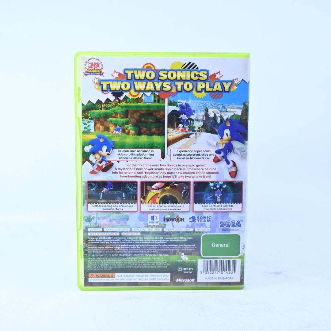 Sonic Generations - Xbox 360 Game + Manual - PAL - MINT DISC!