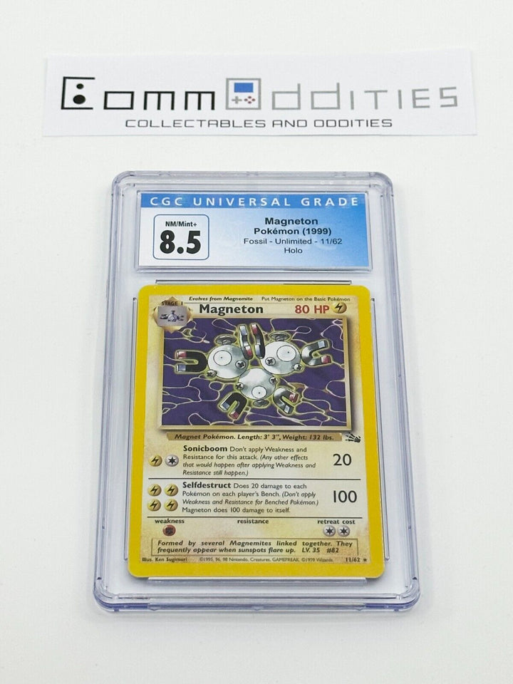 Magneton Holo CGC 8.5 Pokemon Card - 1999 Fossil Set 11/62 - FREE POST!