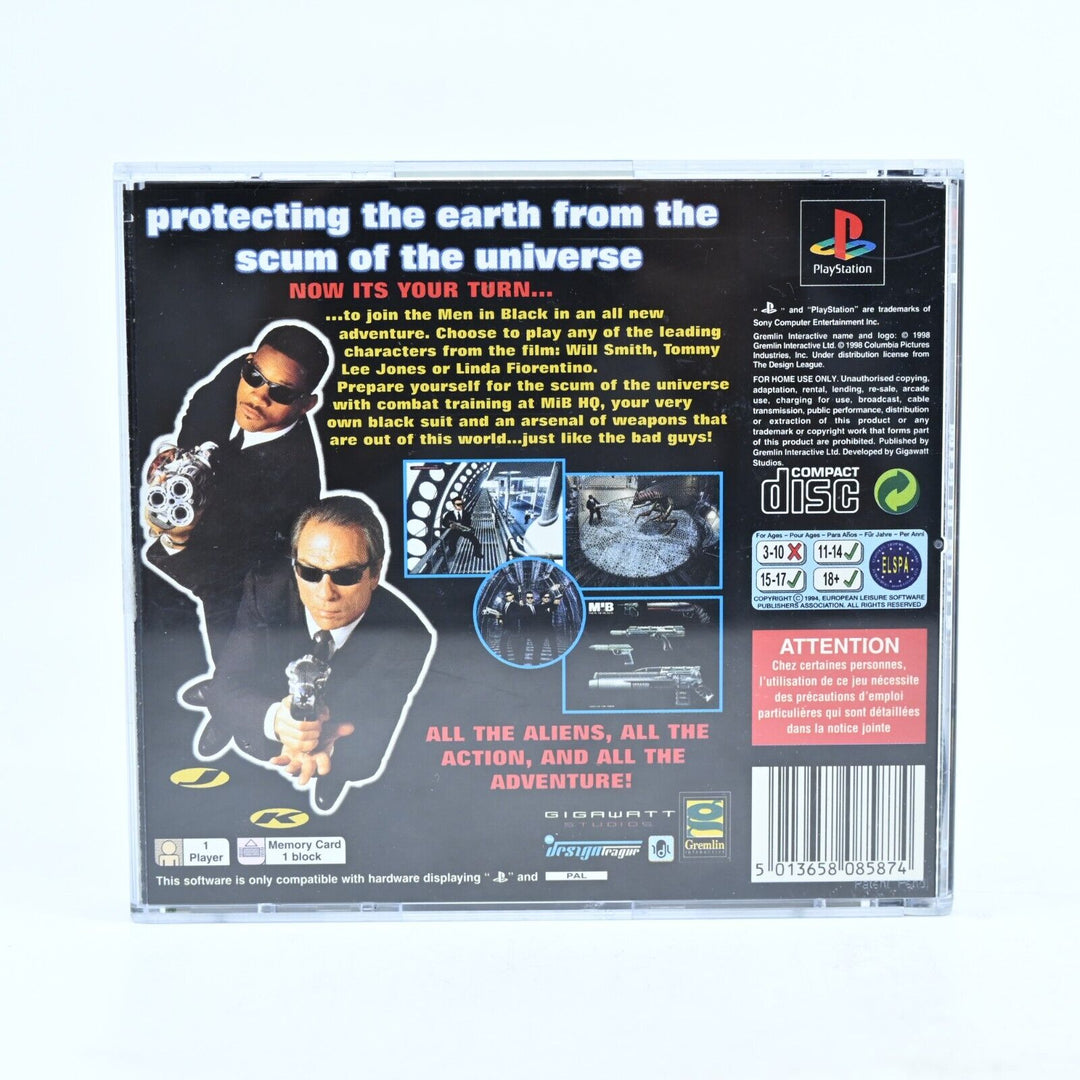 Men in Black MIB - Sony Playstation 1 / PS1 Game + Manual - PAL - NEAR MINT DISC