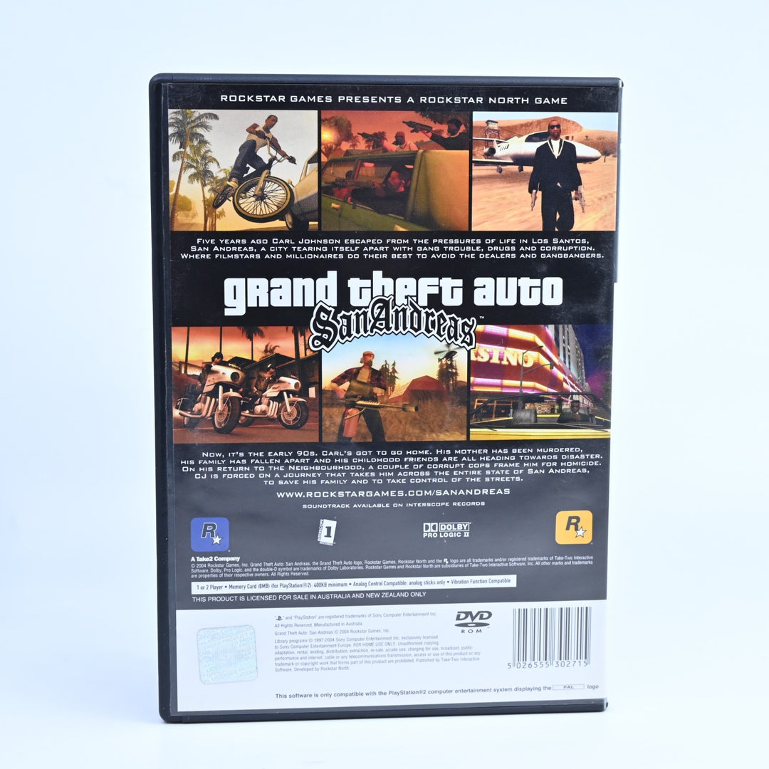 Grand Theft Auto San Andreas - Sony Playstation 2 / PS2 Game + Manual - No Map
